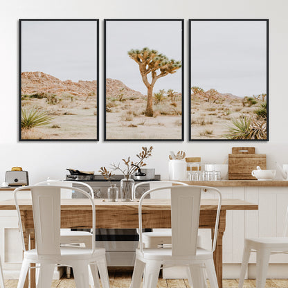 67109959-MGV-CV-36X24-Joshua Tree Wall Art Canvas Print, Framed Neutral Desert Art Picture Print, Earthy Landscape Perfect Neutral Boho Decor Artwork