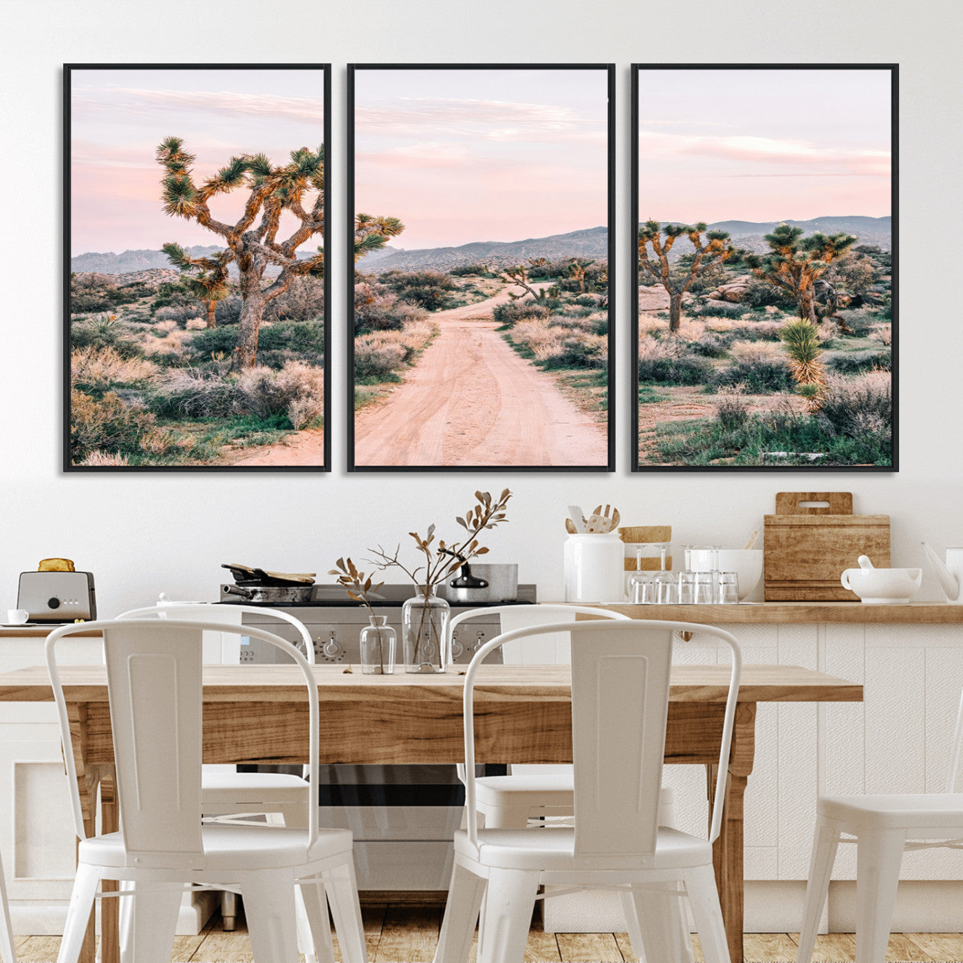 12540952-MGV-CV-36X24-Joshua Tree Park Wall Art Canvas Print, Framed Desert Road Art Picture Print, Sunset Drive Perfect Southwestern Boho Decor Artwork
