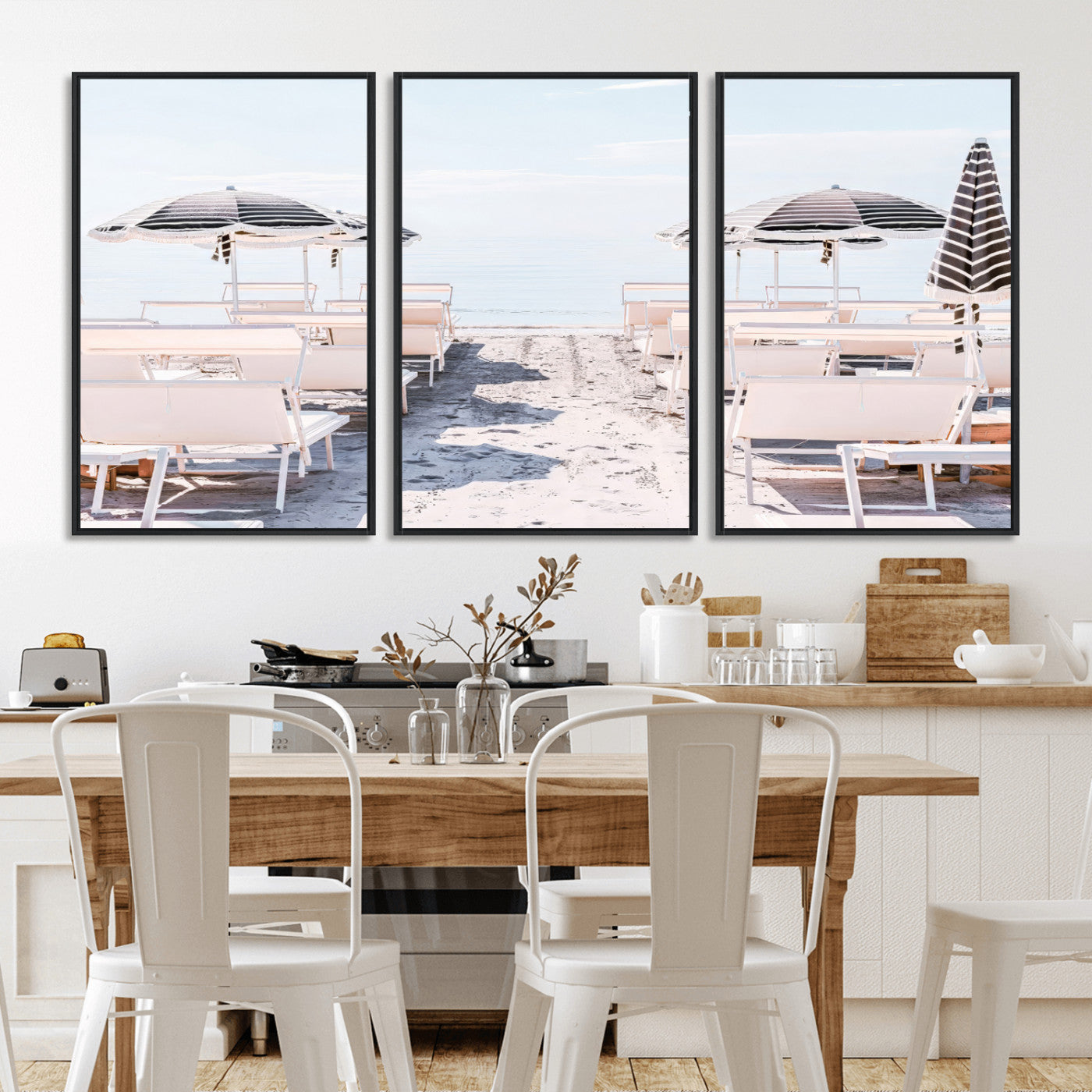 67623952-MGV-CV-36X24-Minimalist Beach Wall Art Canvas Print, Framed Pastel Sand Art Picture Print, Beach Aesthetic Perfect Coastal Minimalist Decor