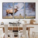 26365841-MGV-CV-36X24-Mountain Elk Art Wall Art Canvas Print, Framed Rustic Wildlife Print Art Picture Print, Lodge Style Decor Perfect Rustic Lodge