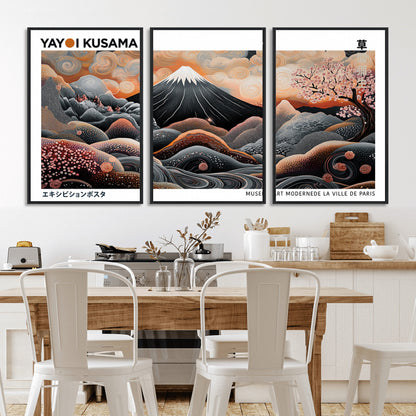 63125329-MGV-CV-36X24-Japanese Mt Fuji Wall Art – Surreal Ukiyo e Style Cherry Blossom Poster, Swirling Cloud Landscape Print, Modern Oriental Asian