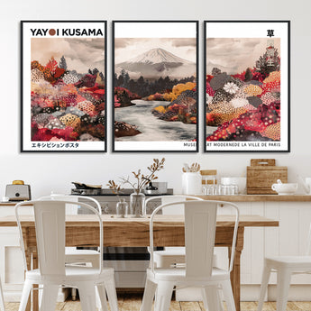32352074-MGV-CV-36X24-Japanese Landscape Wall Art – Mount Fuji River Canvas Print, Modern Asian Inspired Nature Decor for Living Room, Bedroom, Office