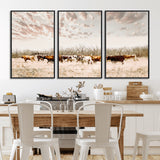 57389417-MGV-CV-36X24-Cow Herd Photography Wall Art Canvas Print, Framed Rustic Farmhouse Decor Art Picture Print, Western Ranch Style Perfect Rustic