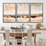43704663-MGV-FC-60X30-3P_Black-Country Cow Herd Wall Art Canvas Print, Framed Farmhouse Cattle Scene Art Picture Print, Rustic Ranch Decor Perfect Rustic
