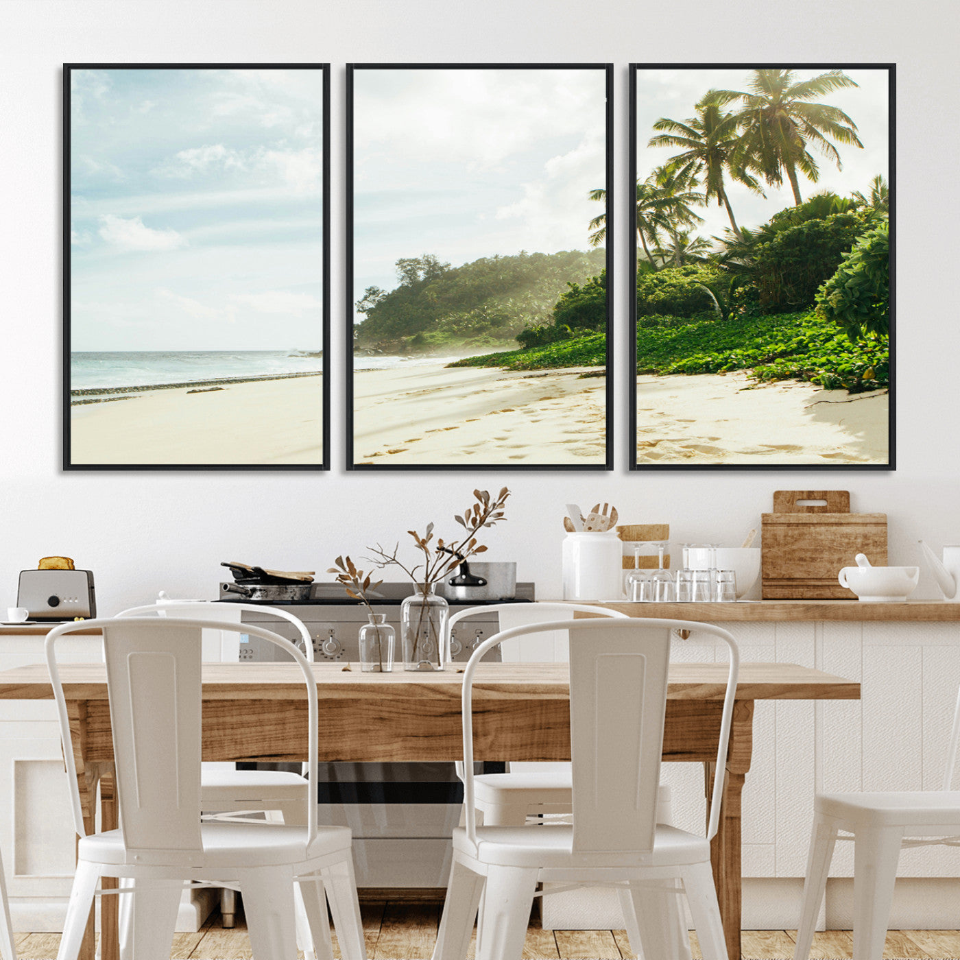 42984524-MGV-CV-36X24-Relaxing Beach Wall Art Canvas Print, Framed Ocean View Art Picture Print, Coastal Serenity Perfect Tropical Coastal Decor Artwork