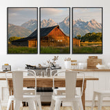 31771014-MGV-CV-36X24-Rustic Barn Wall Art Canvas Print, Framed Western Landscape Art Picture Print, Farmhouse Style Perfect Rustic Farmhouse Decor