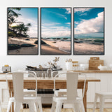 95301406-MGV-CV-36X24-Tropical Beach Wall Art Canvas Print, Framed Ocean Waves Art Picture Print, Relazxing Seascape Perfect Tropical Coastal Decor