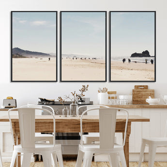 28307820-MGV-CV-36X24-Minimalist Beach Wall Art Canvas Print, Framed Coastal Serenity Art Picture Print, Soft Sand Perfect Modern Coastal Decor Artwork