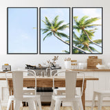 54719115-MGV-CV-36X24-Palm Trees Wall Art Canvas Print, Framed Tropical Aesthetic Art Picture Print, Coastal Serenity Perfect Tropical Minimalist Decor