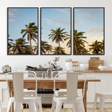 99033771-MGV-CV-36X24-Palm Trees Wall Art Canvas Print, Framed Tropical Vibes Art Picture Print, Coastal Sunset Perfect Coastal Boho Decor Artwork