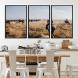22431577-MGV-CV-36X24-Western Wall Art Wall Art Canvas Print, Framed Cowboy Canvas Art Picture Print, Cattle Drive Scene Perfect Rustic Western Decor