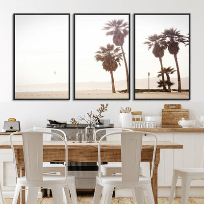 48255923-MGV-CV-36X24-Coastal Light Wall Art Canvas Print, Framed Relaxing Shoreline Art Picture Print, Minimalist Ocean Perfect Tropical Serenity Decor