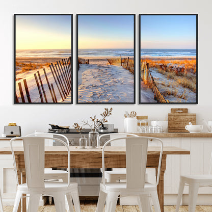 73351887-MGV-CV-36X24-Ocean Sunset Wall Art Wall Art Canvas Print, Framed Nautical Photography Art Picture Print, Summer Beach House Decor Perfect