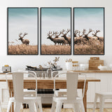 81594705-MGV-CV-36X24-Elk Herd Wall Art Canvas Print, Framed Wildlife Photography Art Picture Print, Rustic Nature Print Perfect Rustic Wildlife Decor