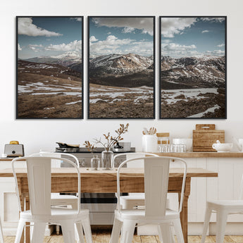 44565953-MGV-CV-36X24-Mountain Landscape Wall Art Canvas Print, Framed Snowy Peaks Art Picture Print, Rugged Highlands Perfect Rustic Adventure Decor