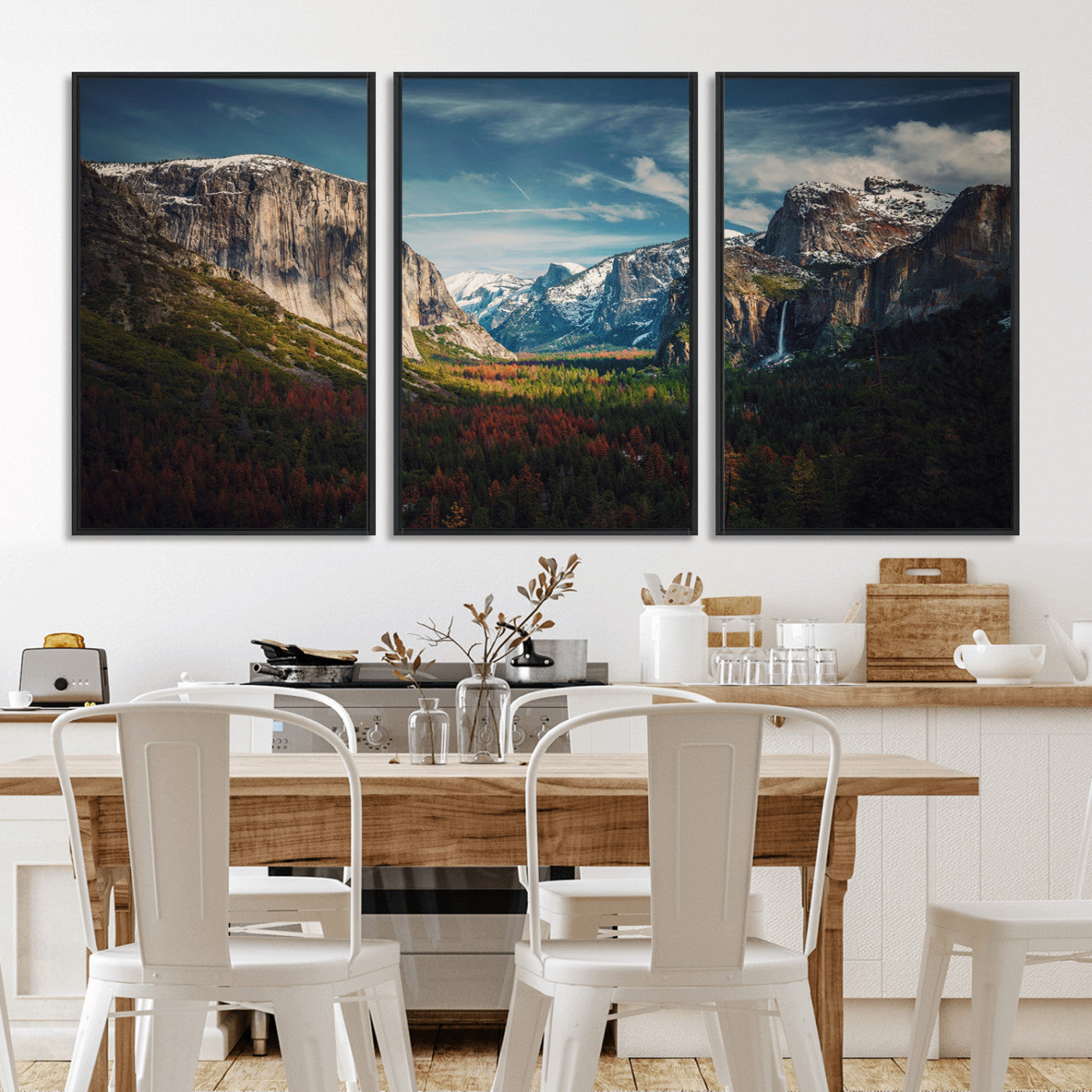 15244033-MGV-CV-36X24-Yosemite National Wall Art Canvas Print, Framed Mountain Landscape Art Picture Print, El Capitan Perfect Rustic Farmhouse Decor