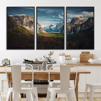 15244033-MGV-CV-36X24-Yosemite National Wall Art Canvas Print, Framed Mountain Landscape Art Picture Print, El Capitan Perfect Rustic Farmhouse Decor