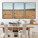 55918919-MGV-CV-36X24-Desert Landscape Wall Art – Golden Grass Plains and Mountain Horizon Canvas Print, Southwest Nature Photography Decor for Living