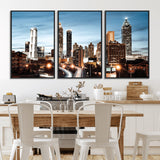23859158-MGV-CV-36X24-Atlanta Skyline Wall Art – Modern Cityscape Canvas Print with Night Lights and Traffic Trails, Urban Decor for Office, Apartment,