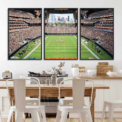 76935553-MGV-CV-36X24-Football Stadium Wall Art – Panoramic Game Day Canvas Print, Sports Decor for Man Cave, Office, Bar, or Living Room
