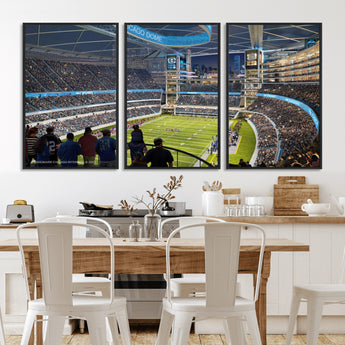 41816511-MGV-CV-36X24-Chicago Dome Stadium Wall Art – Futuristic Football Arena Canvas Print, Modern Sports Fan Decor for Man Cave, Office, Bar, or
