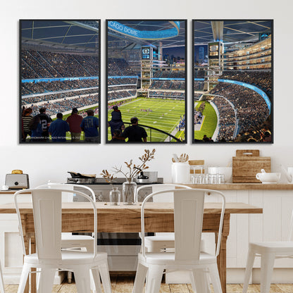 41816511-MGV-CV-36X24-Chicago Dome Stadium Wall Art – Futuristic Football Arena Canvas Print, Modern Sports Fan Decor for Man Cave, Office, Bar, or