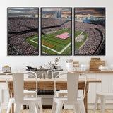 98106777-MGV-CV-36X24-Soldier Field Wall Art – Chicago Bears Stadium Canvas Print with American Flag, Game Day Football Decor for Man Cave, Bar, or