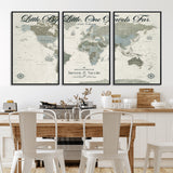 10693204-MGV-CV-36X24-Little By Little One Travels Far Tolkien Quote Blue Green World Map Adventure Wall Art Canvas Print Rustic Wanderlust Travel Decor