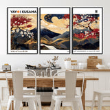28945903-MGV-CV-36X24-Japanese Wall Art – Mount Fuji Canvas Print with Cherry Blossoms and Golden Wave Motifs, Traditional Asian Inspired Artwork for