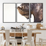 14405507-MGV-FC-60X30-3P_Black-Grizzly Bear Canvas Wall Art – Framed Wildlife Nature Decor, Large Brown Bear Profile Canvas Print for Living Room, Office, or