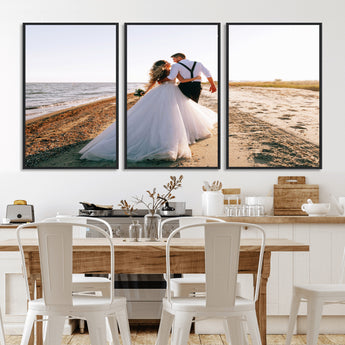 CSTM911-MGV-FC-60X30-3P_Black-Custom Canvas Print - Personalized Wall Art for Home Decor Wall Art Print, Create Your Own Photo Canvas Print, Ready to Hang