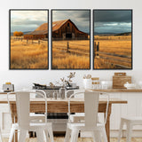 16480179-MGV-CV-36X24-Farmhouse Wall Art – Rustic Barn and Golden Field Canvas Print, Country Landscape Photography Decor for Bedroom, Living Room,
