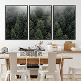 84059409-MGV-CV-36X24-Forest Wall Art – Misty Evergreen Trees Canvas Print, Tranquil Nature Photography Decor for Bedroom, Living Room, Office, Cabin or