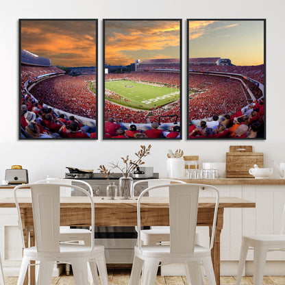 73680988-MGV-CV-36X24-Sanford Stadium Wall Art – Georgia Bulldogs Football Sunset Game Canvas Print, College Sports Decor for Man Cave, Bar, Office, or
