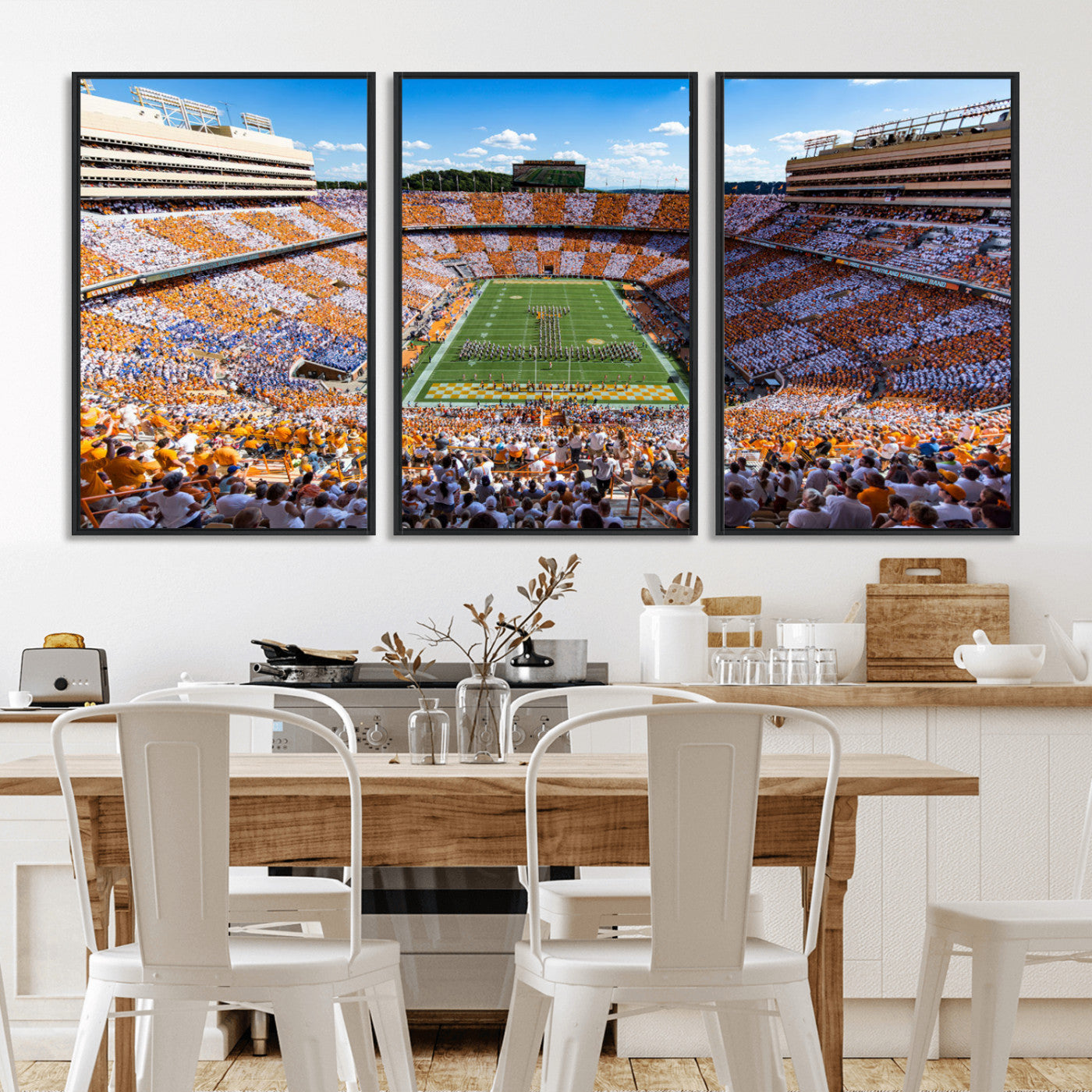 64238859-MGV-CV-36X24-Neyland Stadium Wall Art – Tennessee Volunteers Checkerboard Game Day Canvas Print, College Football Panorama Decor for Man Cave