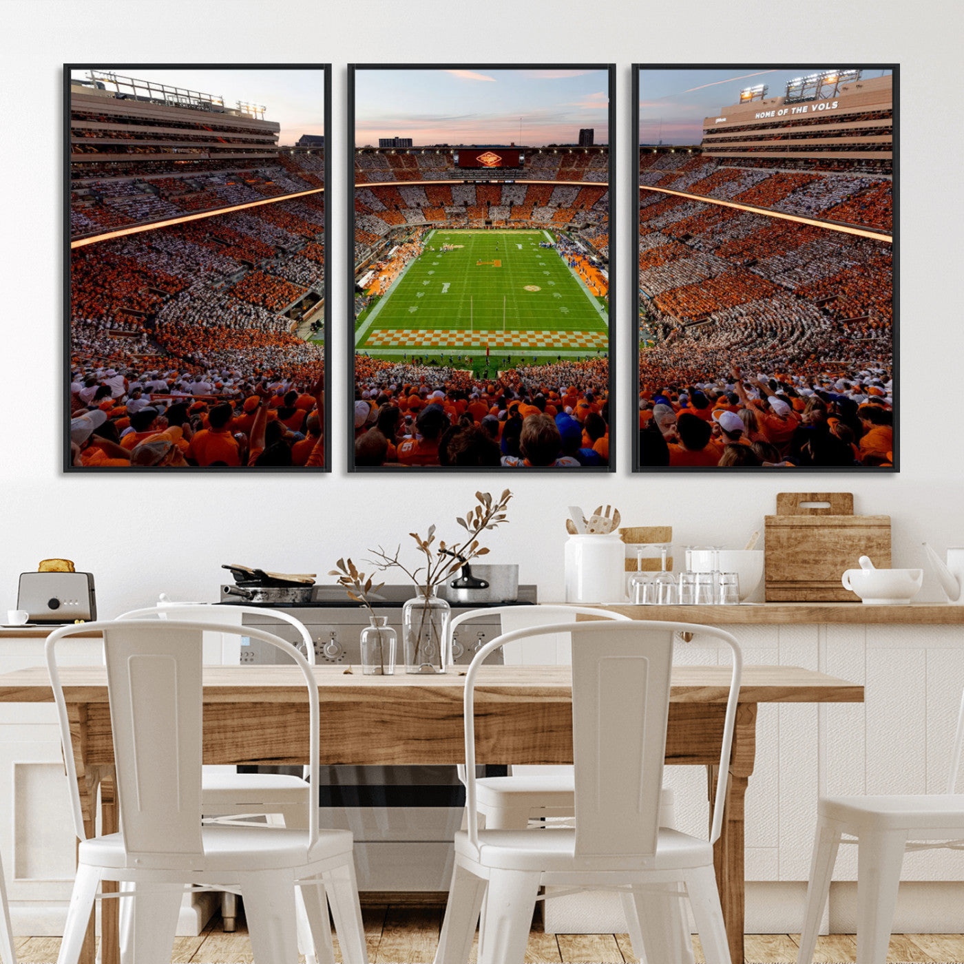 37160229-MGV-CV-36X24-Tennessee Volunteers Wall Art – Neyland Stadium Sunset Checkerboard Game Canvas Print, Vols Football Panorama Sports Decor