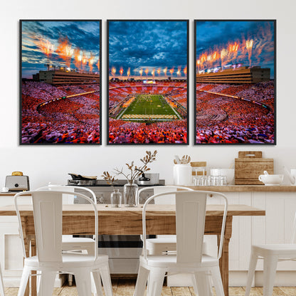 94266219-MGV-CV-36X24-Neyland Stadium Wall Art – Panoramic Tennessee Volunteers Checkerboard Crowd Fireworks Canvas Print, Football Game Day Sports