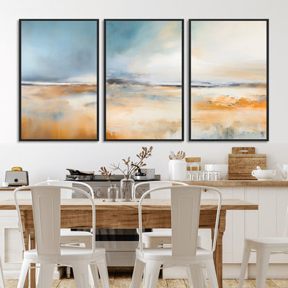 12135-MGV-CV-36X24-Soft Horizon Wall Art Canvas Print, Framed Golden Field Art Picture Print, Dreamy Horizon Perfect Minimalist Earthy Decor Artwork