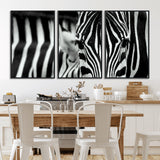 43631-MGV-CV-36X24-Zebra Wall Art – Black & White Safari Wildlife Canvas Print, Modern Animal Photography Decor for Living Room, Office, or Bedroom