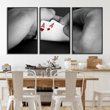 62460-MGV-CV-36X24-Poker Game Wall Art – Close Up of Hands Holding Aces with Chips, Casino Style Decor for Game Room, Man Cave or Office