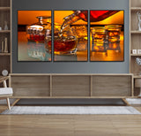 18250-MGV-CV-36X24-Whiskey Pour Wall Art – Captivating Whiskey Splash Canvas Print, Elegant Bar or Home Lounge Decor for Office, Man Cave or Living