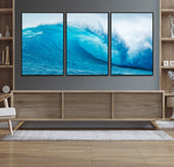 13117-MGV-CV-36X24-Ocean Wave Wall Art – Dynamic Blue Surf Canvas Print, Coastal Beach Decor for Living Room, Bathroom, Office, or Beach House