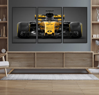 62882-MGV-FC-60X30-3P_Black-Renault F1 Racing Car Print - High-Performance Formula 1 Motorsport Wall Art, Perfect Gift for Racing Fans and Car Enthusiasts