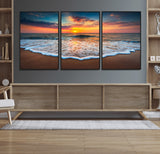87032-MGV-CV-36X24-Ocean Sunset Wall Art – Stunning Beach Canvas Print with Vibrant Sky, Calm Waves, and Golden Horizon, Perfect Coastal Decor for