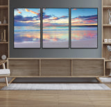 56723-MGV-CV-36X24-Serene Sunset Beach Wall Art – Panoramic Coastal Canvas Print, Peaceful Ocean Reflection Decor for Living Room, Bedroom or Office