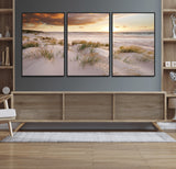 61246-MGV-CV-36X24-Coastal Sand Dunes Wall Art – Serene Beach Sunset Canvas Print with Grasses and Ocean View, Tranquil Seaside Decor for Living Room