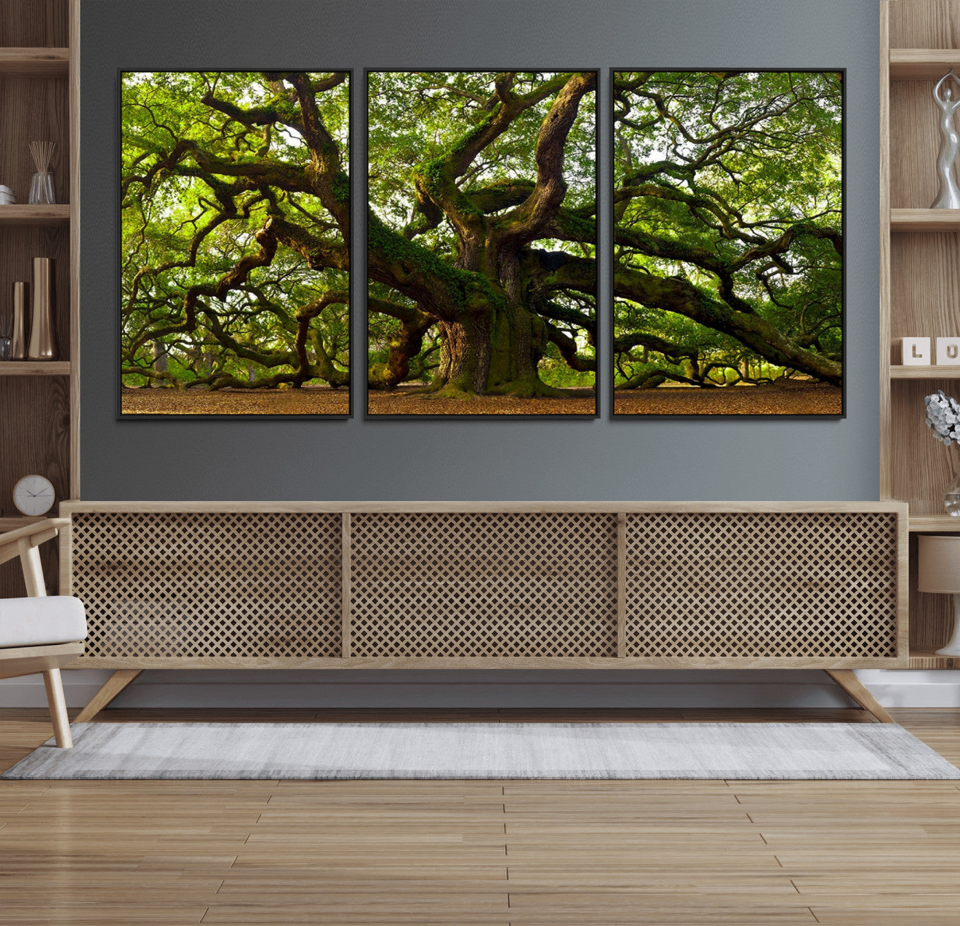 29407-MGV-CV-36X24-Ancient Oak Tree Wall Art – Majestic Nature Canvas Print, Large Tree Photography Decor for Living Room or Office