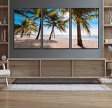 98175-MGV-CV-36X24-Tropical Palm Beach Wall Art – Relaxing Ocean Shore Canvas Print with Palm Trees, Coastal Summer Decor for Living Room, Bedroom or