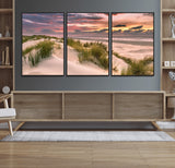 60570-MGV-CV-36X24-Beach Sunset Wall Art – Coastal Sand Dunes and Ocean Horizon Canvas Print, Tranquil Seascape Photography Decor for Living Room or
