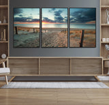 25788-MGV-CV-36X24-Sunset Beach Path Wall Art – Scenic Coastal Dunes and Ocean Canvas Print, Tranquil Seaside Landscape Decor for Living Room or
